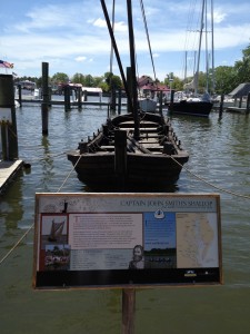 A recreation of John Smith's Shallop used to explore the Chesapeake in 1608.