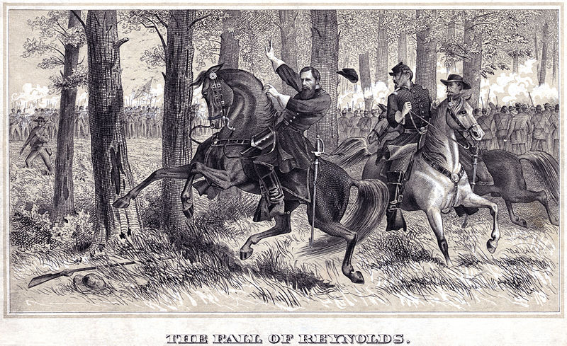 The Death of General Reynolds. Illustration by Alfred Waud available at the Library of Congress.