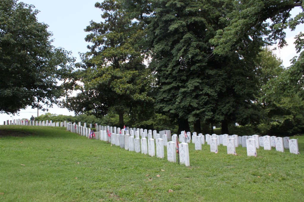 One more view from the bottom of the hill showing all the headstones. Photo by John Dolan.